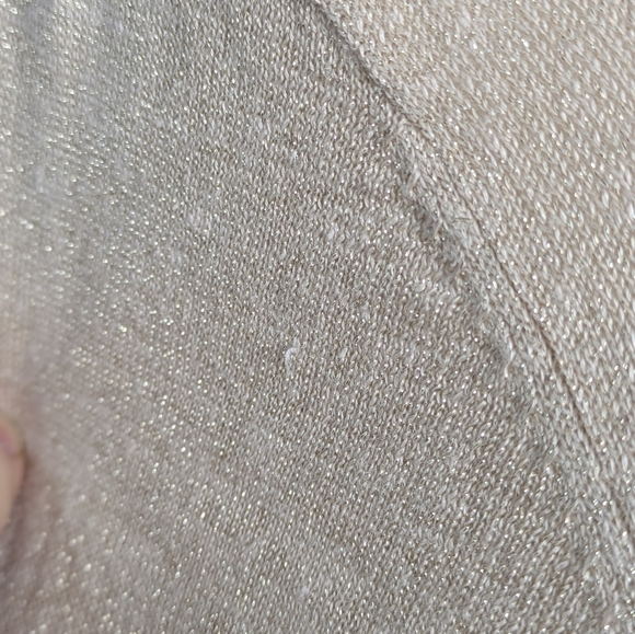 Lilly Pulitzer Tan Gold Shimmer Long Sleeve Linen Blend Button Up Cardigan XL - Picture 5 of 9